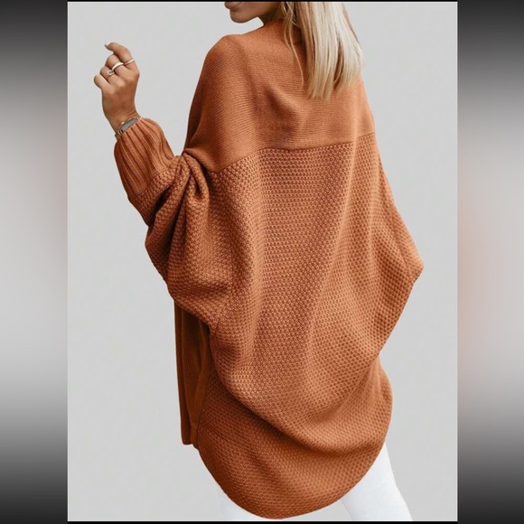 Luxe Comfy Long Sleeve Oversized Loose Relaxed Fit Knit Cocoon Cardigan Sweater - Picture 3 of 5